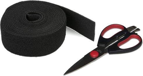Reusable Hook & Loop Strong Grip Fastener Roll 2" x 16' (2" Wide, 16 Feet Long) - Black...