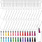 Duufin 120 Pcs Acrylic Blanks Keychain Tassel Set Including 30 Pcs Rectangle Clear Acrylic Keychain Blank (3 x 7cm) 30 Pcs Key Rings with Chain 30...