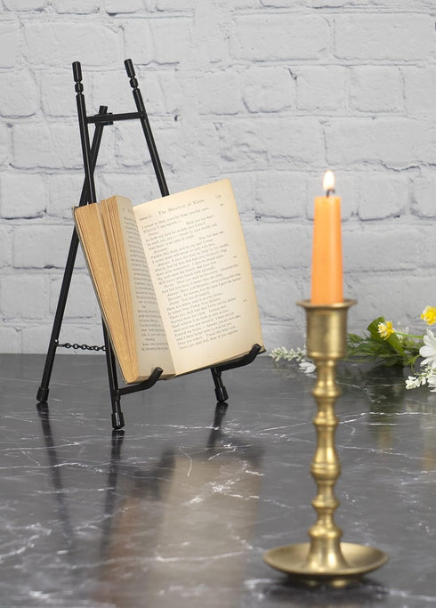Red Co. 13” Tall Modern Metal Tripod Plate Stand and Art Holder Easel, Black...