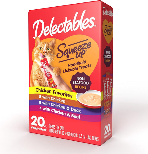 Delectables Squeeze Up Non-Seafood Variety Pack Lickable Cat Treat, 20 Count (Pack of 1)...