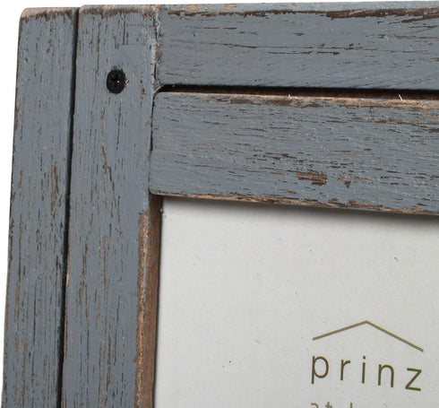 Prinz Homestead 5-Inch by 7-Inch Rustic Wood Picture Frame in Distressed Finish, Tabletop or Wall Mount, Gray...