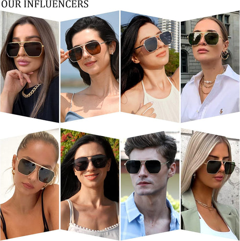 Dollger Oversized Square Sunglasses for Women Men Polarized Aviator Shades Retro Large Sun Glasses...