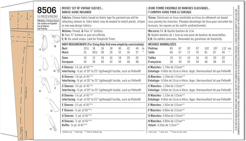 Simplicity Creative Patterns Sleeves for Tops, Vest, Jackets, Coats, A (10-12-14-16-18-20-22)...