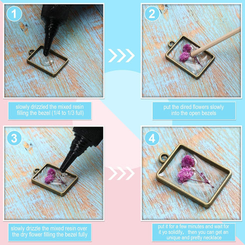 Inbagi 180 Pieces Open Bezels for Resin Jewelry Making Kit Hollow Frame Pendants Resin Craft Assorted Geometric Frame Charms for Resin Casting Nec...