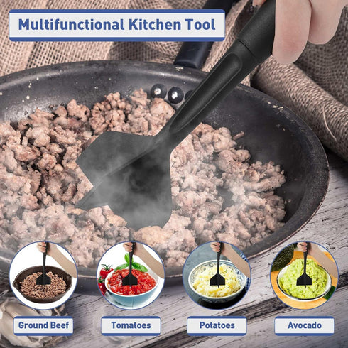 Meat Chopper, Hamburger Chopper, Premium Heat Nylon Resistant Meat Masher, Ground Beef Smasher, Meat Chopper for Ground Beef, Turkey, Meat, Potato...