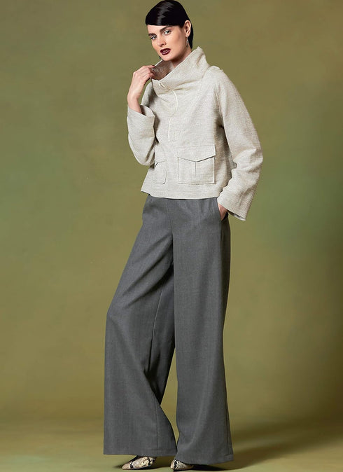 Vogue V1642Y Easy Women's Shirt and Pants Sewing Patterns, Sizes 4-14, White...