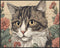 Posterizer 1 pcs- cute cat sorrounded by flowers-Art for Animal Lovers-Floral Botanical Art- Gift for Men Women Entrepreneur Teens-Decor for Home ...