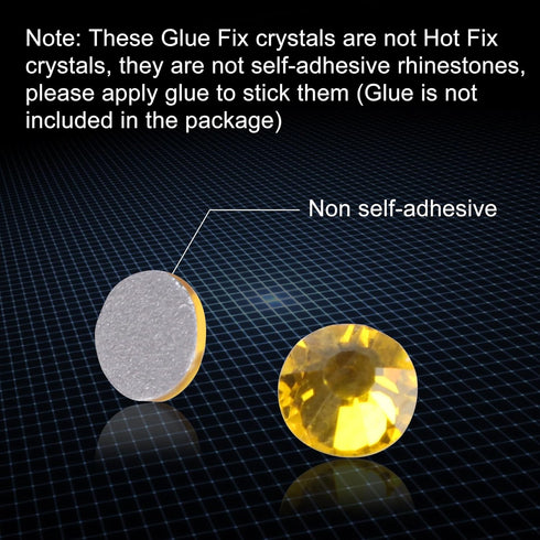 Glue Fix Crystal Flatback Rhinestones Glass Diamantes Gems for Crafting Nail Art Crafts Decorations Clothes Shoes 3.2mm (ss12 1440pcs, Citrine)...