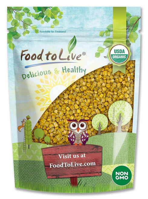 Food to Live Organic Super Sweet Corn, 8 Ounces - Freeze-Dried Kernels, Non-GMO, Kosher, Healthy Snack, Bulk, Grown in the USA...