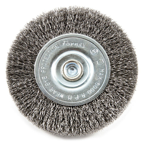 Forney 72736 Wire Wheel Brush, Fine Crimped with 1/4-Inch Hex Shank, 3-Inch-by-.008-Inch...