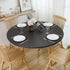 NLMUVW Round Fitted Vinyl Tablecloth with Elastic Edge 100% Waterproof Oil Proof PVC Table Cloth Wipe Clean Table Cover for Indoor and Outdoor, Bl...