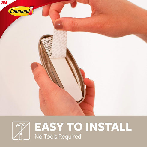3M Command 17053BN Traditional Plastic Hook, Large, Brushed Nickel...