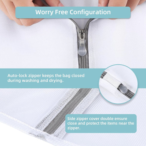 GOGOODA 3 Pack Medium Mesh Wash Bags for Delicates 12 x 16 inches Travel Laundry Bag for Travel, Laundry, Hosiery, Blouse...