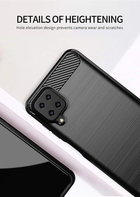 for Samsung Galaxy A12 case,with HD Screen Protector, Soft TPU Slim Fashion Non-Slip Protective Phone Case Cover for Samsung Galaxy A12 (Black Bru...