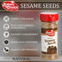 Baker's Choice Whole Natural Sesame Seeds - For Baking And Cooking - All Natural Food Seasoning - Resealable Container - Gluten Free, Kosher - 4 O...