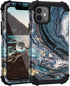 for iPhone 11 Case,Marble Pattern 3 in 1 Men Boys Hard PC Soft Silicone Rugged Bumper Slim Fit Case Anti-Slip Thin Heavy Duty Shockproof Protectiv...