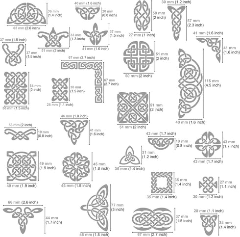 Aleks Melnyk No.37 Metal Journal Stencils, Pyrography Celtic Patterns, Celtic Knot, Viking Stencils, Wood Burning Templates, Wood Carving, Bullet ...