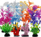 Fish Tank Decorations Plants with Resin Coral, 8 pcs Aquarium Decorations Small Plants Plastic, Fish Tank Accessories, Aquarium Decor...