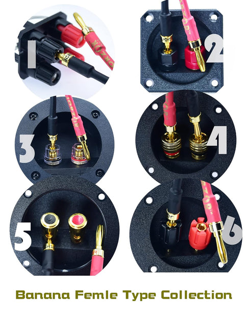4mm Audio Plug Jack Banana Plugs for Speaker Wire 24K Gold Plated Banana Adapter Cable Connector Clips 12 Pair 24pcs (Lantern Banana)...