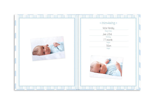 Lil' Peach First 5 Years Chevron Baby Memory Book, Newborn Milestone Keepsake Journal Scrapbook, Gift For New And Expecting Parents, 46 Fill In Pa...