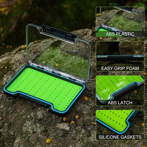 Goture Fly fishing tackle box, Waterproof Tackle box,Waterproof Floating Airtight Stowaway Fishing Lure Box,Tackle Box with Adjustable Dividers, F...