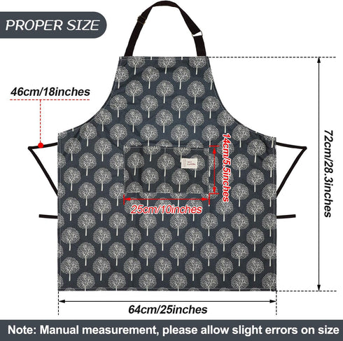 SATINIOR 3 Pieces Adjustable Bib Apron with Pockets Women Waterproof Cooking Aprons Men Chef Adults Baking Cleaning...