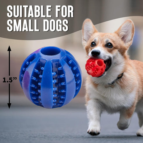 Fillable Treat Ball for Dogs to Keep Them Busy for Hours, 1.5" Puppy Puzzle Balls for Teething Dogs, Dog Crate Mind Stimulating Games for Puppy Bo...
