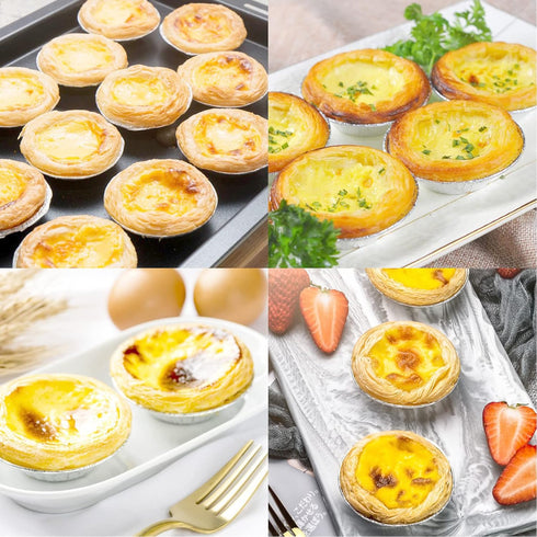 200 PCS Egg Tart Baking Cups, Disposable Aluminum Foil Liners for Pudding, Cupcake, Muffin, Creme Brulee Baking...
