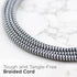 Cordinate Designer 3-Outlet Extension Cord, 2 Prong Power Strip, Extra Long 8 Ft Cable with Flat Plug, Braided Chevron Fabric Cord, Slide-to-Lock ...