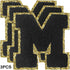 3Pcs Letter Patches Varsity Glitters Chenille,SPRT Iron on Black Letter Patch,3.1 inch Alphabet Cloth Patch for Team Costume Decoration 3.1in Heig...