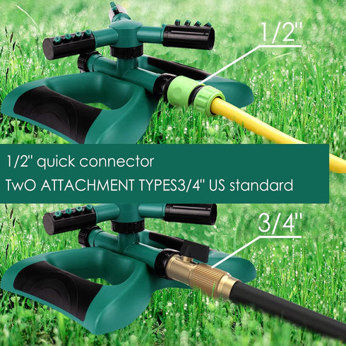 Linkidea Garden Hose Nozzle, Automatic 360 Degree Rotating Lawn Sprinkler, Yard Sprinkler System, Oscillating Sprinkler Watering Sprayer Easy Hose...