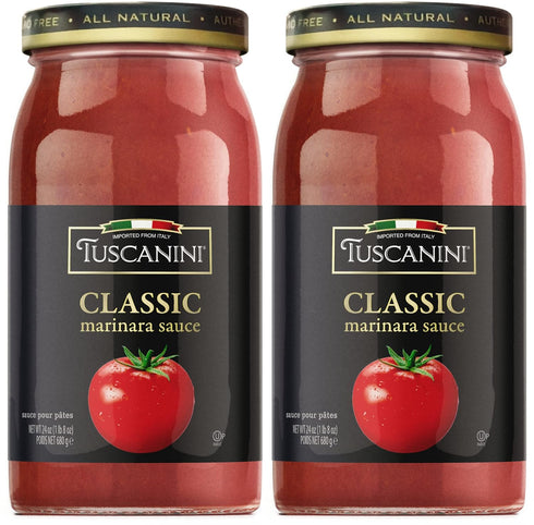 Tuscanini Classic Marinara Sauce 24.3oz (2 Pack) | Low Carb | Imported from Italy for that Authentic Italian Dinner Taste | Kosher...