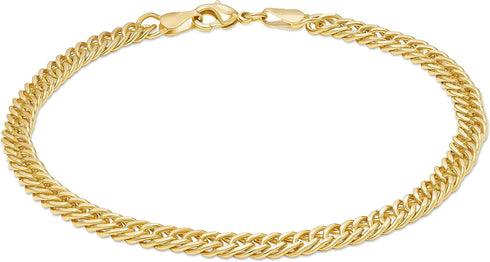 Barzel 18K Gold Plated Rambo Cuban Curb Anklet for Women, 10 Inches - Made In Brazil...