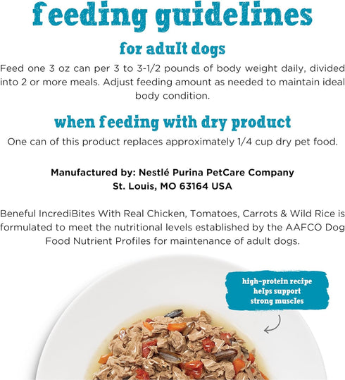 Purina Beneful Small Breed Wet Dog Food with Gravy, IncrediBites with Real Chicken - (Pack of 12) 3 oz. Cans...