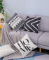 Set of 4 Decorative Throw Pillow Covers 18x18 Inch for Couch, Black and White/Cream Square Accent Pillows Case for Cushions Sofa Bed and Living Ro...