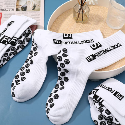 3 Pairs Non Slip Sport Soccer Socks Anti Slip Football Socks Unisex Athletic Sports Socks with Rubber Dots Breathable Basketball Socks for Footbal...