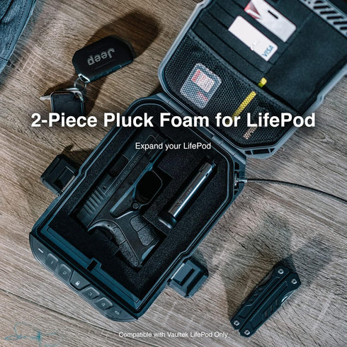 VAULTEK LifePod Secure Waterproof Travel Case Rugged Electronic Lock Box Travel Organizer Portable Handgun Case with Backlit Keypad (Pluck Foam)...
