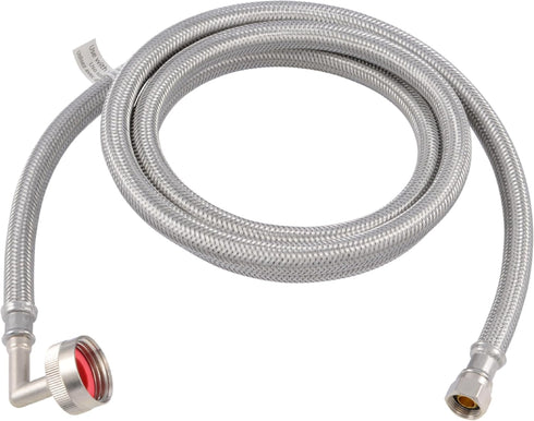 Eastman 6 foot Dishwasher Supply Line, 3/8 Inch Compression x 3/4 Inch FHT Elbow, Braided Stainless Steel Dishwasher Connectors, 41043...