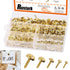 Rustark 500PCS 5 Sizes Brass Paper Fasteners Round Brads Fasteners Assortment Kit Mushroom Head Paper Fasteners Brass Metal Brads Scrapbooking Dec...