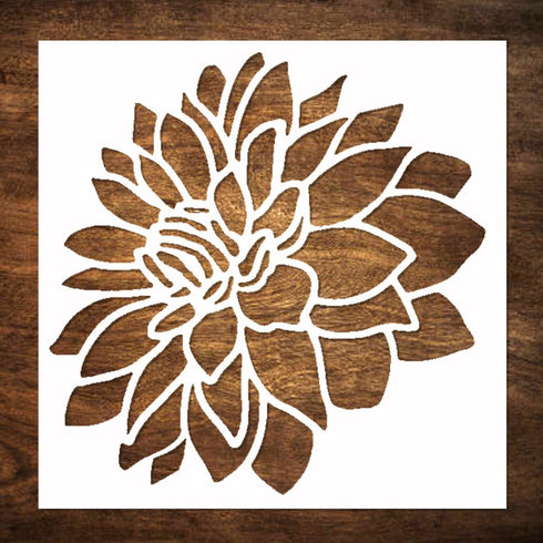 Large 12x12 Inch Dahlia Stencil for Painting on Walls,Wood, Canvas, Paper, Fabric and Furniture - Flower Stencil - Stencils for Crafts Reusable - ...