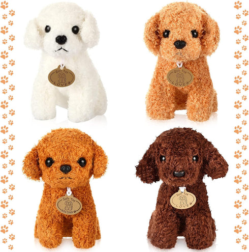 4 Pcs Cute Dog Stuffed Animal Toy Puppy, 7 Inch Stuffed Dog Plush Puppy Stuffed Animal for Boys and Girls, Party Decorations, Birthday Gifts (Cute...