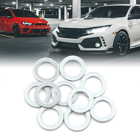 X AUTOHAUX 10pcs Universal Engine Oil Crush Washers Drain Plug Gaskets 12mm ID. 19.7mm OD. for Car...