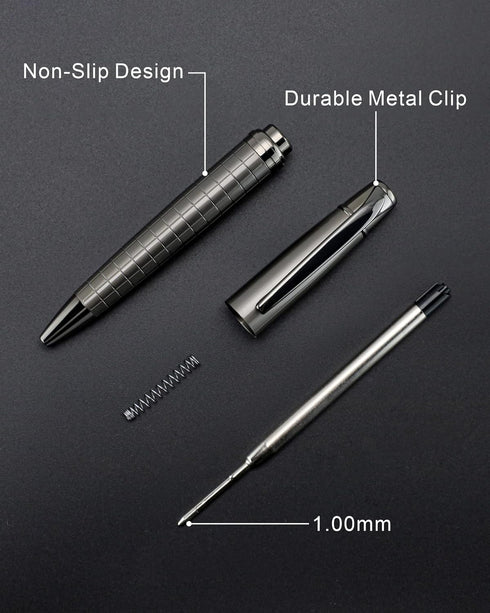 Cambond Ballpoint Pens Black Pens - Bulk Pens Metal Pen for Journaling Gift Business Men Police Flight Attendants 1.0 mm Medium Point Nice Pens, 3...