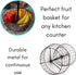 BIRDROCK HOME 2 Tier Wire Fruit Basket | Round Metal Standing Baskets | Fruit Vegetable Garlic Caddy | Freestanding Rustic Decorative Basket...