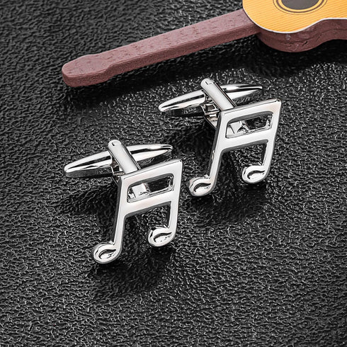 Silver Tone Music Cufflinks For Men with gift box....