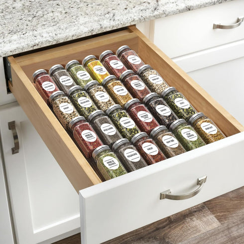 Spice Drawer Organizer, Spice Rack Drawer for Kitchen,4 Tier Clear Acrylic? Expandable From 13" to 26" Spice Rack Tray for Cabinet/Countertop(4 Pc...