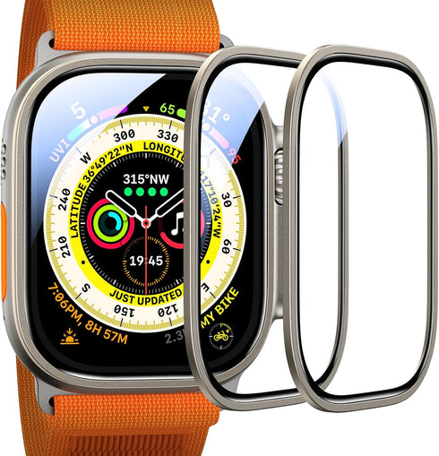 UltraGlass TOP 9H+ Glass for Apple Watch Ultra 2/Ultra Screen Protector (Military Grade Shatterproof & Longest Durable) Original Fit & Full Covera...