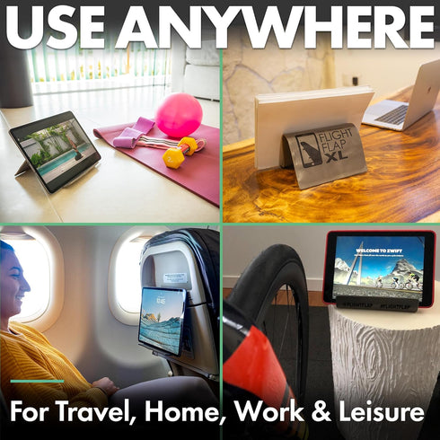 Ipad Stand Holder Airplane Travel Essential - Extra Large 12x7” Flexible Plane Phone and Tablet Stand Holder for Kindle, Bed, Desk, Office, in fli...