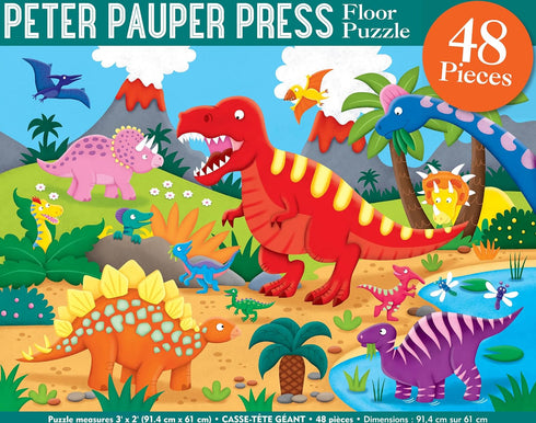 Peter Pauper Press Dinosaurs Kids' Floor Puzzle (48 Pieces) (36 inches Wide x 24 inches high)...