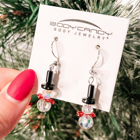 Body Candy Handcrafted Snowman Holiday Earrings Created with Crystal for Women, Mother, Friend, Wife...